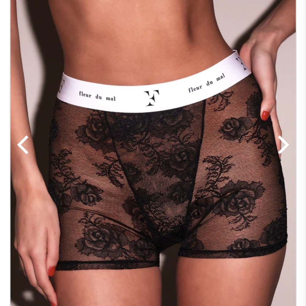 NWT Fleur du Mal Bouquet Lace Boxer Briefs